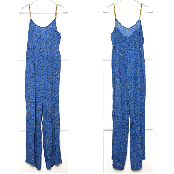 MADEWELL 90s Floral Print Sleeveless Wide Leg Smocked Back Camisole Jumpsuit 00 - Picture 3 of 7